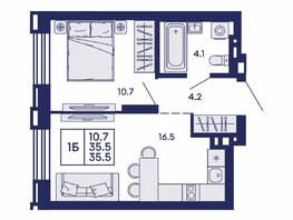 Продается 1-комнатная квартира ЖК Сила леса, корп 2, 35.5  м&sup2;, 6450000 рублей