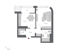 Продается 1-комнатная квартира ЖК Беринг, дом 3, 42.61  м&sup2;, 8570000 рублей