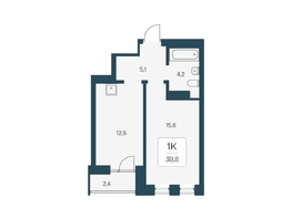 Продается 1-комнатная квартира ЖК Расцветай на Кропоткина, дом 1, 39.8  м&sup2;, 8700000 рублей