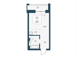 Продается Студия ЖК Расцветай на Кропоткина, дом 2, 28.2  м&sup2;, 5700000 рублей