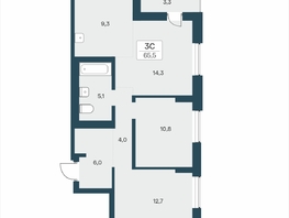 Продается 3-комнатная квартира ЖК Расцветай на Учительской, 65.5  м&sup2;, 9700000 рублей