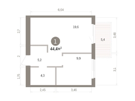 Продается 1-комнатная квартира ЖК Пшеница, дом 5.2, 44.36  м&sup2;, 6040000 рублей