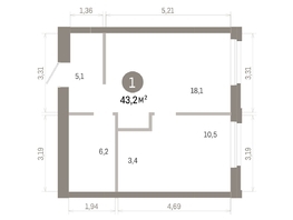 Продается 1-комнатная квартира ЖК Город на озере, 43.23  м&sup2;, 10960000 рублей