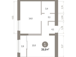 Продается 1-комнатная квартира ЖК Европейский берег, дом 46, 39.9  м&sup2;, 8270000 рублей
