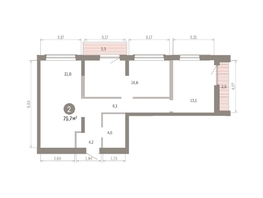 Продается 2-комнатная квартира ЖК Европейский берег, дом 46, 75.72  м&sup2;, 11040000 рублей