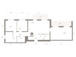 Продается 3-комнатная квартира ЖК Пшеница, дом 5.2, 124.61  м&sup2;, 16560000 рублей