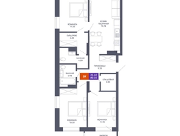 Продается 3-комнатная квартира ЖК Звезда, дом 2, 82.02  м&sup2;, 14107440 рублей