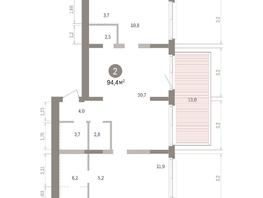 Продается 2-комнатная квартира ЖК Европейский берег, дом 32, 94.42  м&sup2;, 17540000 рублей