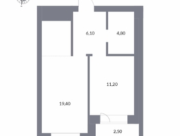 Продается 2-комнатная квартира ЖК Державина, 50, 44  м&sup2;, 10500000 рублей