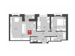 Продается 3-комнатная квартира ЖК Промышленная 7, 61.55  м&sup2;, 10888700 рублей