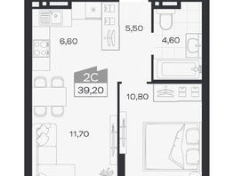 Продается 2-комнатная квартира ЖК Ясный берег, дом 32, 39.2  м&sup2;, 7342000 рублей