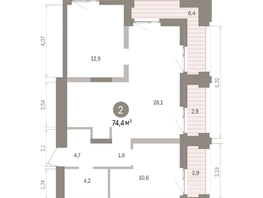 Продается 2-комнатная квартира ЖК Европейский берег, дом 32, 74.44  м&sup2;, 13960000 рублей