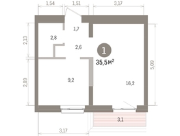Продается 1-комнатная квартира ЖК Европейский берег, дом 32, 35.5  м&sup2;, 7690000 рублей