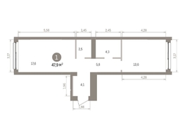 Продается 1-комнатная квартира ЖК Европейский берег, дом 32, 47.86  м&sup2;, 10110000 рублей