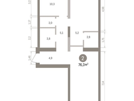 Продается 2-комнатная квартира ЖК Европейский берег, дом 32, 76.65  м&sup2;, 13290000 рублей
