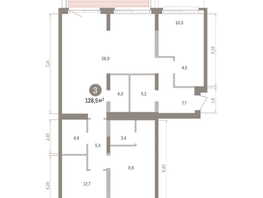 Продается 3-комнатная квартира ЖК Европейский берег, дом 32, 128.48  м&sup2;, 25180000 рублей