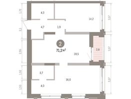 Продается 2-комнатная квартира ЖК Европейский берег, дом 32, 71.23  м&sup2;, 14220000 рублей