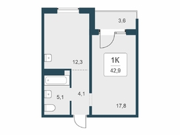 Продается 1-комнатная квартира ЖК Цветной бульвар, дом 4 сек 1, 42.9  м&sup2;, 6670000 рублей