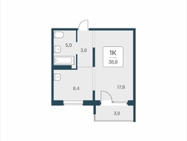 Продается 1-комнатная квартира ЖК Цветной бульвар, дом 4 сек 2, 38.8  м&sup2;, 5550000 рублей