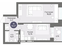 Продается 1-комнатная квартира  Квартал на Российской, дом 1, 42.27  м&sup2;, 9200000 рублей