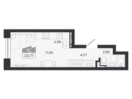 Продается Студия ЖК Квартал 54, дом 1, 23.77  м&sup2;, 4317000 рублей