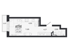 Продается Студия ЖК Квартал 54, дом 1, 23.77  м&sup2;, 4492000 рублей