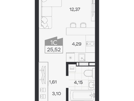 Продается Студия ЖК Квартал 54, дом 1, 25.52  м&sup2;, 4735000 рублей