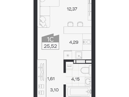 Продается Студия ЖК Квартал 54, дом 1, 25.52  м&sup2;, 4746000 рублей