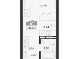 Продается Студия ЖК Квартал 54, дом 1, 25.8  м&sup2;, 4852000 рублей