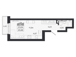 Продается Студия ЖК Квартал 54, дом 1, 23.64  м&sup2;, 4630000 рублей
