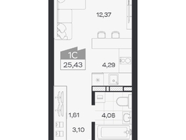 Продается Студия ЖК Квартал 54, дом 1, 25.43  м&sup2;, 4816000 рублей