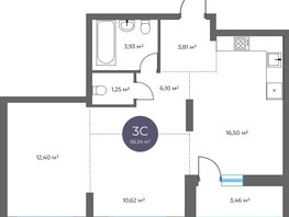 Продается 3-комнатная квартира  Квартал на Российской, дом 3, 56.34  м&sup2;, 11470000 рублей