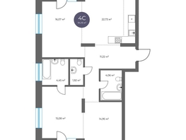 Продается 4-комнатная квартира  Квартал на Российской, дом 3, 94.16  м&sup2;, 18460000 рублей