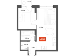 Продается 1-комнатная квартира  Квартал ЩА, 42.5  м&sup2;, 9090000 рублей