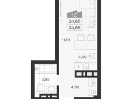 Продается Студия ЖК Ясный берег, дом 20, 24.65  м&sup2;, 5058000 рублей