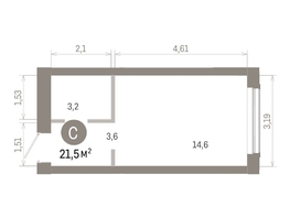 Продается Студия ЖК Европейский берег, дом 46, 21.46  м&sup2;, 5030000 рублей