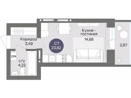 Продается Студия  Квартал на Российской, дом 1, 23.82  м&sup2;, 6590000 рублей