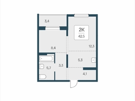 Продается 2-комнатная квартира ЖК Цветной бульвар, дом 4 сек 2, 42.5  м&sup2;, 6050000 рублей