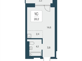 Продается Студия ЖК Расцветай на Кропоткина, дом 2, 28.2  м&sup2;, 6110000 рублей