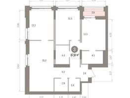 Продается 3-комнатная квартира ЖК Европейский берег, дом 32, 87.82  м&sup2;, 13640000 рублей