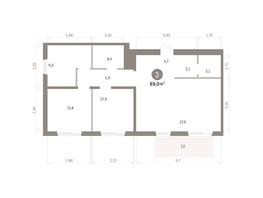 Продается 3-комнатная квартира ЖК Пшеница, дом 5.2, 89  м&sup2;, 11900000 рублей