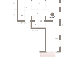 Продается 2-комнатная квартира ЖК Лебедевский квартал, д 1, 101.76  м&sup2;, 15330000 рублей