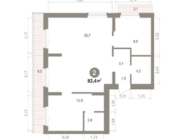 Продается 2-комнатная квартира ЖК Лебедевский квартал, д 1, 82.44  м&sup2;, 13900000 рублей