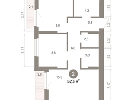 Продается 2-комнатная квартира ЖК Лебедевский квартал, д 1, 57.25  м&sup2;, 8480000 рублей