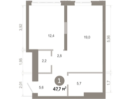 Продается 1-комнатная квартира  Квартал Молодость, дом 1, 47.65  м&sup2;, 7160000 рублей