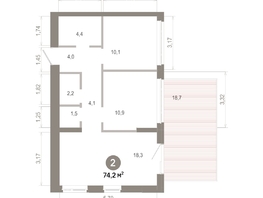 Продается 2-комнатная квартира  Квартал Молодость, дом 1, 74.17  м&sup2;, 10800000 рублей