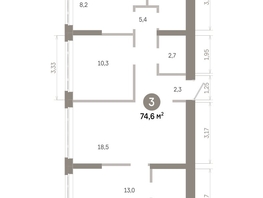 Продается 3-комнатная квартира  Квартал Молодость, дом 1, 74.58  м&sup2;, 11640000 рублей