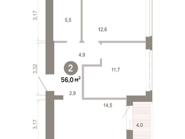 Продается 2-комнатная квартира  Квартал Молодость, дом 1, 56  м&sup2;, 9280000 рублей