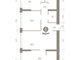 Продается 3-комнатная квартира  Квартал Молодость, дом 1, 74.61  м&sup2;, 11550000 рублей