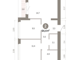 Продается 2-комнатная квартира  Квартал Молодость, дом 1, 54.39  м&sup2;, 8160000 рублей